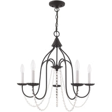 Load image into Gallery viewer, 23" Five Light Dimmable Chandelier With Shades - Black