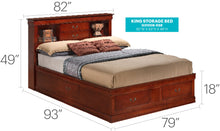 Load image into Gallery viewer, Traditional Style Bookcase Storage Bed