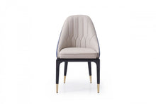 Load image into Gallery viewer, Tufted And Upholstered Faux Leather Dining Side Chair - Beige / Blue