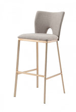 Load image into Gallery viewer, Iron Bar Height Bar Chairs (Set of 2) - Gray / Antiqued Brass