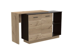 Load image into Gallery viewer, 59" Kitchen Island With Storage - Natural / Black
