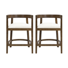 Load image into Gallery viewer, Modern Rubberwood Counter Stool Set With Upholstered Seats
