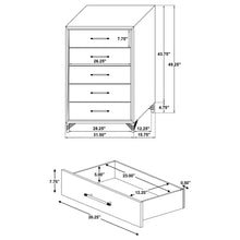 Load image into Gallery viewer, Chesney - 5 Drawer Chest With Trim - White