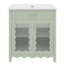 Load image into Gallery viewer, Modern Bathroom Vanity With Tempered Glass Doors