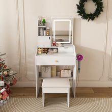 Load image into Gallery viewer, 43" Wood Lighted Vanity Two Drawer Dresser - White