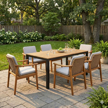 Load image into Gallery viewer, 7 Piece Outdoor Patio Dining Set With & 6 Arm Chairs