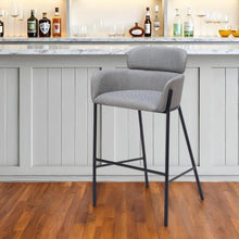 Load image into Gallery viewer, Fabric And Steel Bar Height Bar Chair - Slate Gray And Black