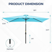 Load image into Gallery viewer, Rectangular Patio Umbrella With Crank Tilt, Polyester UV-Resistant Canopy