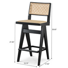 Load image into Gallery viewer, Keira - Bar Stool (Set of 2) - Black / Rattan