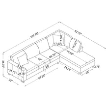 Load image into Gallery viewer, Johnston - Cushion Back Sectional With Pillows Elegant Upholstered Seating - Dark Gray