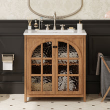 Load image into Gallery viewer, Vintage Farmhouse Bathroom Vanity With Ceramic Sink