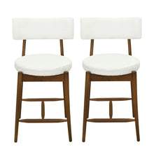 Load image into Gallery viewer, Mid Century Modern Counter Stools, Fabric Upholstered Chairs