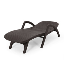 Load image into Gallery viewer, Polypropylene Resin Chaise Lounge With Hand Crafted Details - Dark Brown