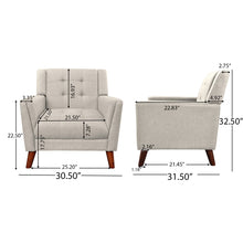 Load image into Gallery viewer, Luminaesque - Fabric Upholstered Armchair With Tufted Back