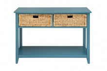 Load image into Gallery viewer, Solid Wood Console Table - Teal Blue