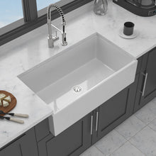 Load image into Gallery viewer, Farmhouse Sink, Apron-Front Porcelain Ceramic Single Bowl