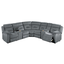Load image into Gallery viewer, Power Reclining Sectional Set With Console Cup Holders