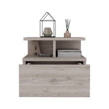 Load image into Gallery viewer, 12" One Drawer Faux Wood Nightstand - Light Gray