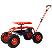 Load image into Gallery viewer, Rolling Garden Scooter Cart Seat With Wheels, 360 Swivel, Tool Tray