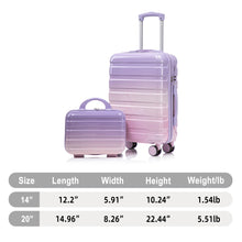 Load image into Gallery viewer, Luggage Set 14" / 20" With Combination Lock And Cosmetic Case