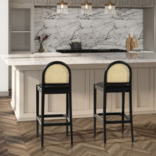 Load image into Gallery viewer, Panama - Curved Back Cane Bar Stool (Set of 2)