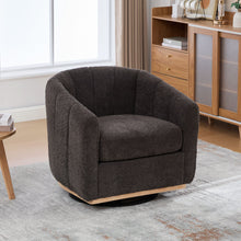 Load image into Gallery viewer, Swivel Upholstered Barrel Chair With Metal Base