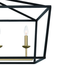Load image into Gallery viewer, 20" Candle Style Six Light Metal Dimmable Chandelier - Black / Gold