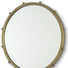 Load image into Gallery viewer, 25" Metal Beaded Round Framed Accent Mirror - Gold