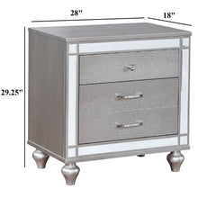 Load image into Gallery viewer, Contemporary Nightstand With Crocodile Textured Trim