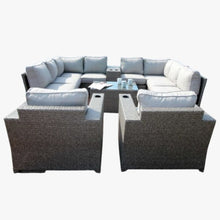Load image into Gallery viewer, Outdoor Wicker Sectional With Weather Resistant Cushions And Table
