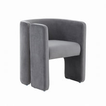 Load image into Gallery viewer, Velvet Asymmetrical Base Arm Chair - Gray