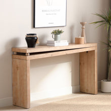 Load image into Gallery viewer, Slim Console Table, Narrow Entryway Table With Bead Detail - Light Natural / Natural
