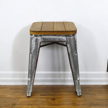 Load image into Gallery viewer, 18" Industrial Wood Steel Backless Bar Chair - Gray