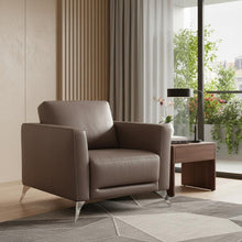 Load image into Gallery viewer, Genuine Leather And Black Arm Chair 35" - Taupe