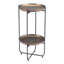 Load image into Gallery viewer, 32" Steel Round Pedestal End Table - Bronze And Gray