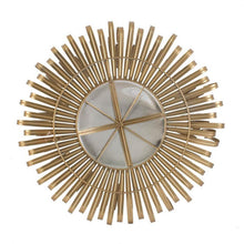 Load image into Gallery viewer, 27" Sunburst Iron Framed Accent Mirror - Gold