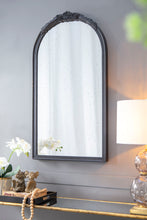 Load image into Gallery viewer, Hand Carved Rose Antique Mirror Frame, Wood Arch Mirror Wall Decor For Living Room
