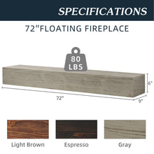 Load image into Gallery viewer, Rustic Wood Fireplace Mantel, Wall-Mounted & Floating Shelf For Home Decor