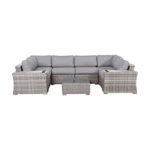 Load image into Gallery viewer, 4 Person Patio Seating Set With Cushions, All Weather - Gray