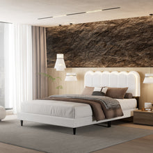 Load image into Gallery viewer, Lambswool Petal Headboard Bed Frame