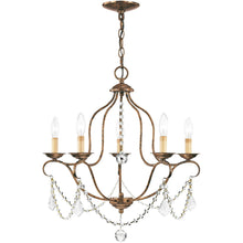 Load image into Gallery viewer, 24" Five Light Dimmable Chandelier With Shades - Bronze