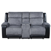 Load image into Gallery viewer, Alicia - Console Reclining Loveseat - Gray Black