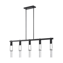 Load image into Gallery viewer, Five Light Metal Faux Crystals Dimmable Smart Enabled Chandelier With Shades - Black / Clear
