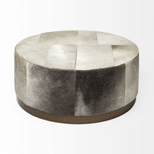Load image into Gallery viewer, Wool Footstool Ottoman - Brown / Gray
