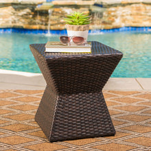 Load image into Gallery viewer, Outdoor Wicker End Table - Brown Multi