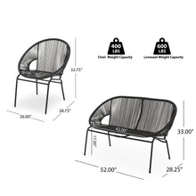 Load image into Gallery viewer, Nusa - Outdoor Patio 3 Piece Chat Set