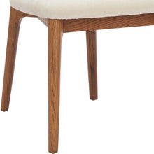 Load image into Gallery viewer, Upholstery Solid Wood Open Back Dining Side Chairs (Set of 2) - White / Brown