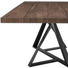 Load image into Gallery viewer, Wood Iron Pedestal Base Dining Table - Brown / Black