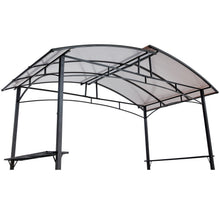 Load image into Gallery viewer, Grill Gazebo 8X5Ft, Outdoor Patio Canopy, Bbq Shelter With Steel Hardtop And Side Shelves - Black