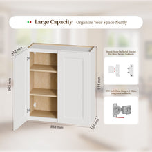 Load image into Gallery viewer, Shaker Wall Cabinet With Soft Close Hinges, Adjustable Shelves, Double Door